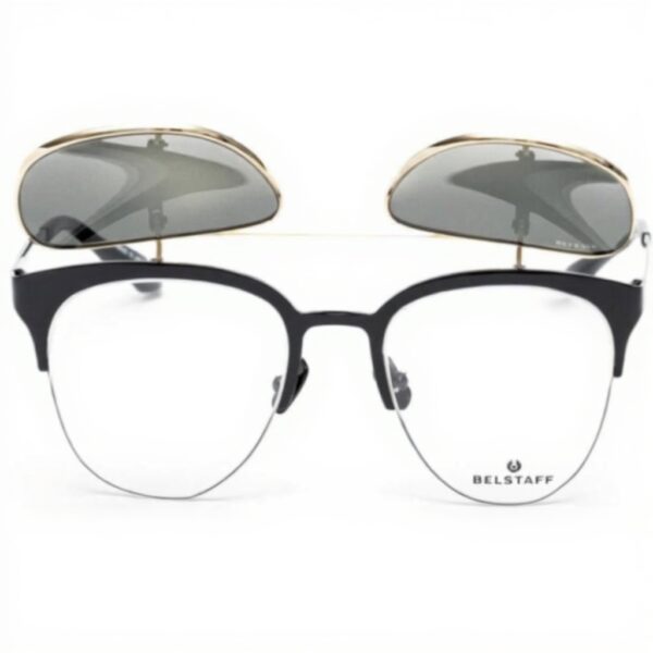 Belstaff Brillengestell Sonnenbrille Damen Schwarz Gold Clip