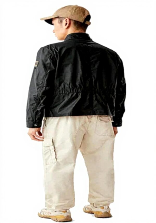 Belstaff Café Racer Jacke Herren Baumwolle Blouson Schwarz