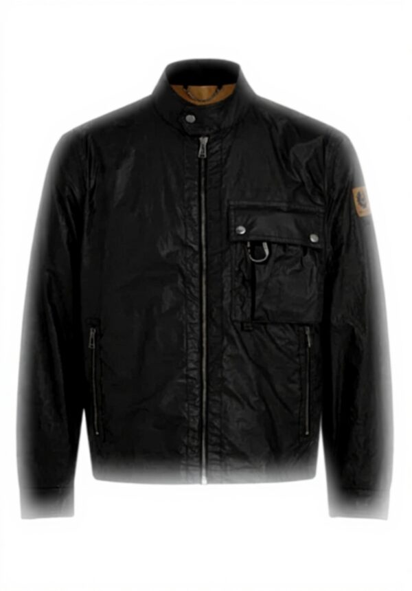 Belstaff Café Racer Jacke Herren Baumwolle Blouson Schwarz