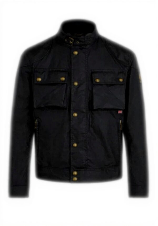 Belstaff Racemaster Wachsjacke Herren Schwarz winddicht