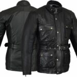 Motorradjacke Bikers Gear Trailmaster Leder Used Look-0