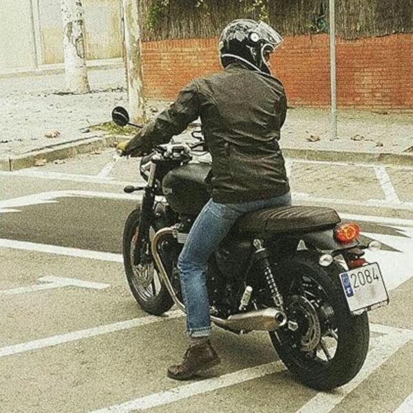 Motorradjacke Bikers Gear Trailmaster Leder Used Look-5