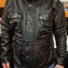 Bikers Gear Motorradjacke Leder Used Look Schwarz-6
