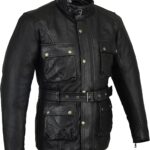 Bikers Gear Motorradjacke Leder Used Look Schwarz-0