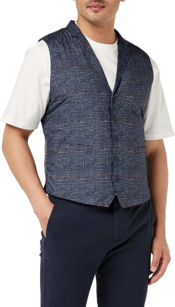 Hackett London Herren Weste Marineblau Bedruckt Overshirt-0