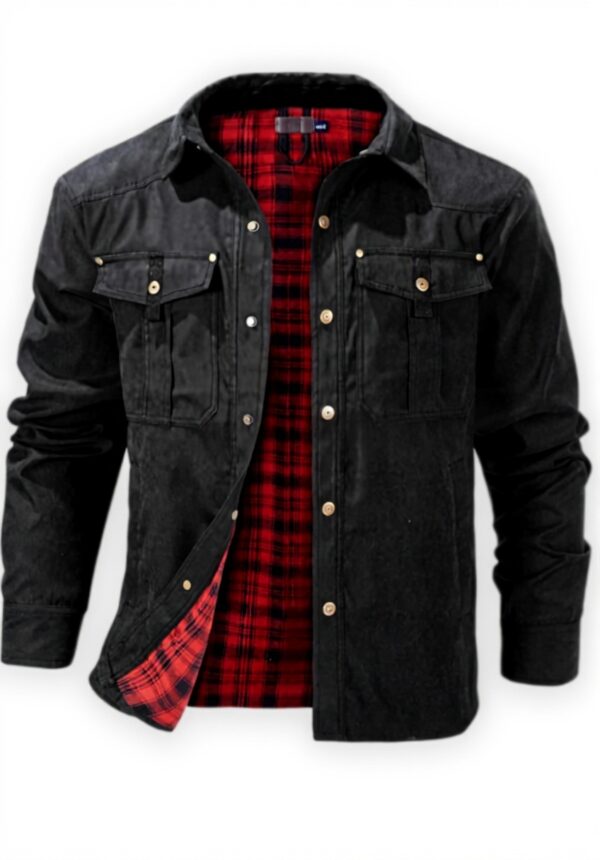 Mr.Stream Herren Flanellfutter Jacke Western Cowboy