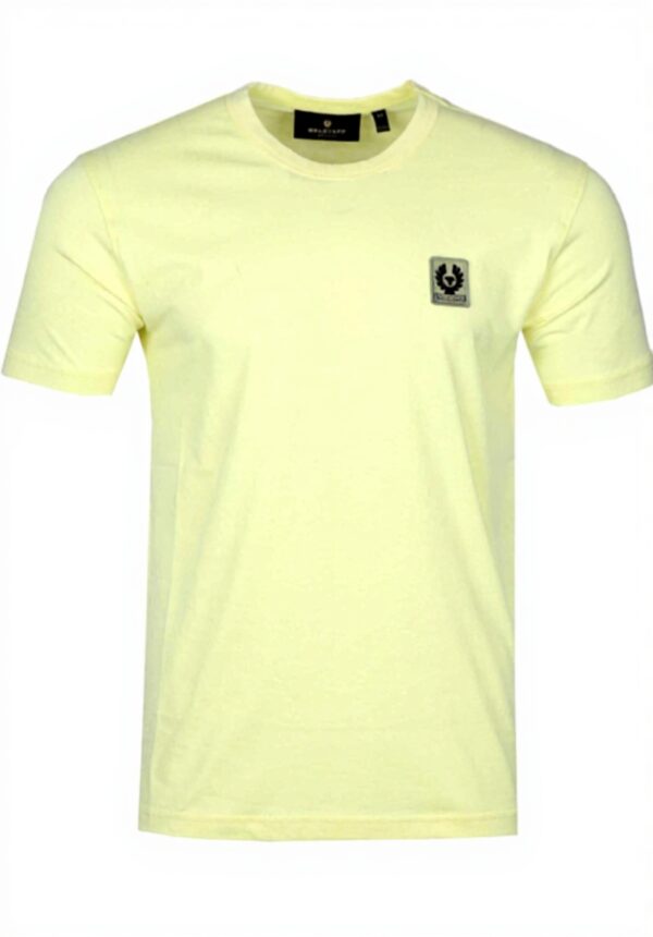 Belstaff T-Shirt Zitronengelb Baumwolle Club-Kragen Herren