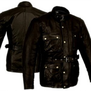 Bikers Gear Motorradjacke Leder Vintage wasserabweisend