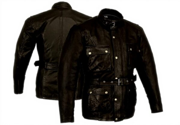 Bikers Gear Motorradjacke Leder Vintage wasserabweisend