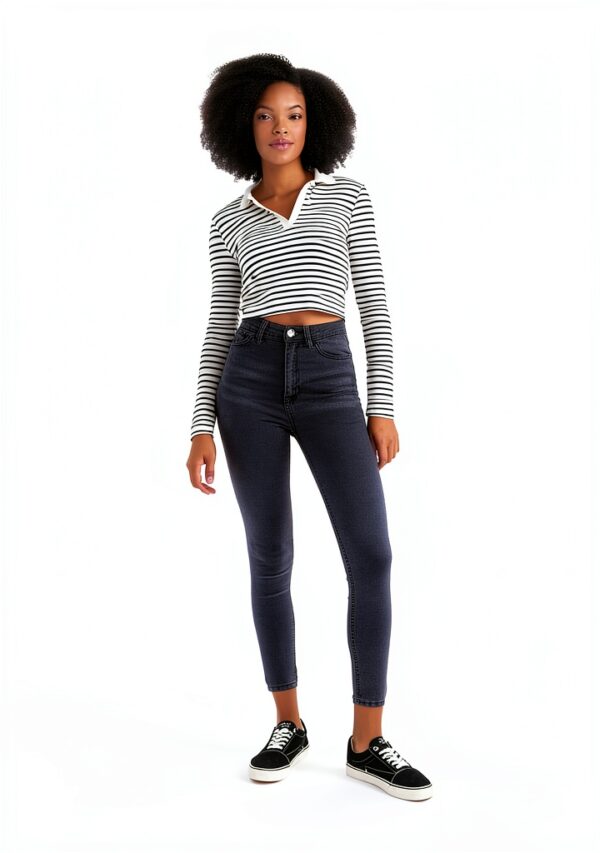 DeFacto Damen Jeans High Waist Stretch Blau-3