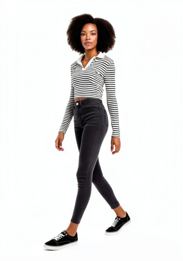 DeFacto Damen Jeans High Waist Stretch Blau-2